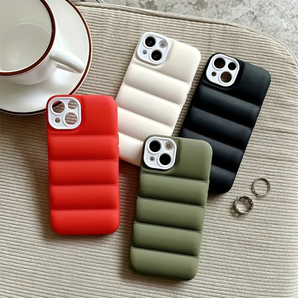 Luxury Down Jacket Phone Case for iPhone 14/13/12/11 Pro Max - The Puffer Case, Soft Silicon Shockproof Cover