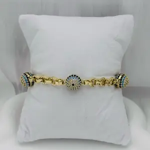 Pulsera balin estilo rolo Laminado 14 capas Oro Real High Quality