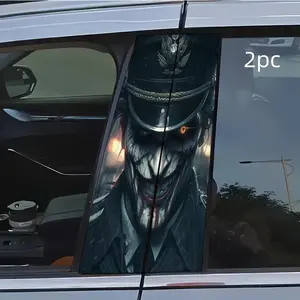 2pcs Dark Joker Car Sticker B-Pillar DIY Middle Pillar Film Decorative Car Accessory