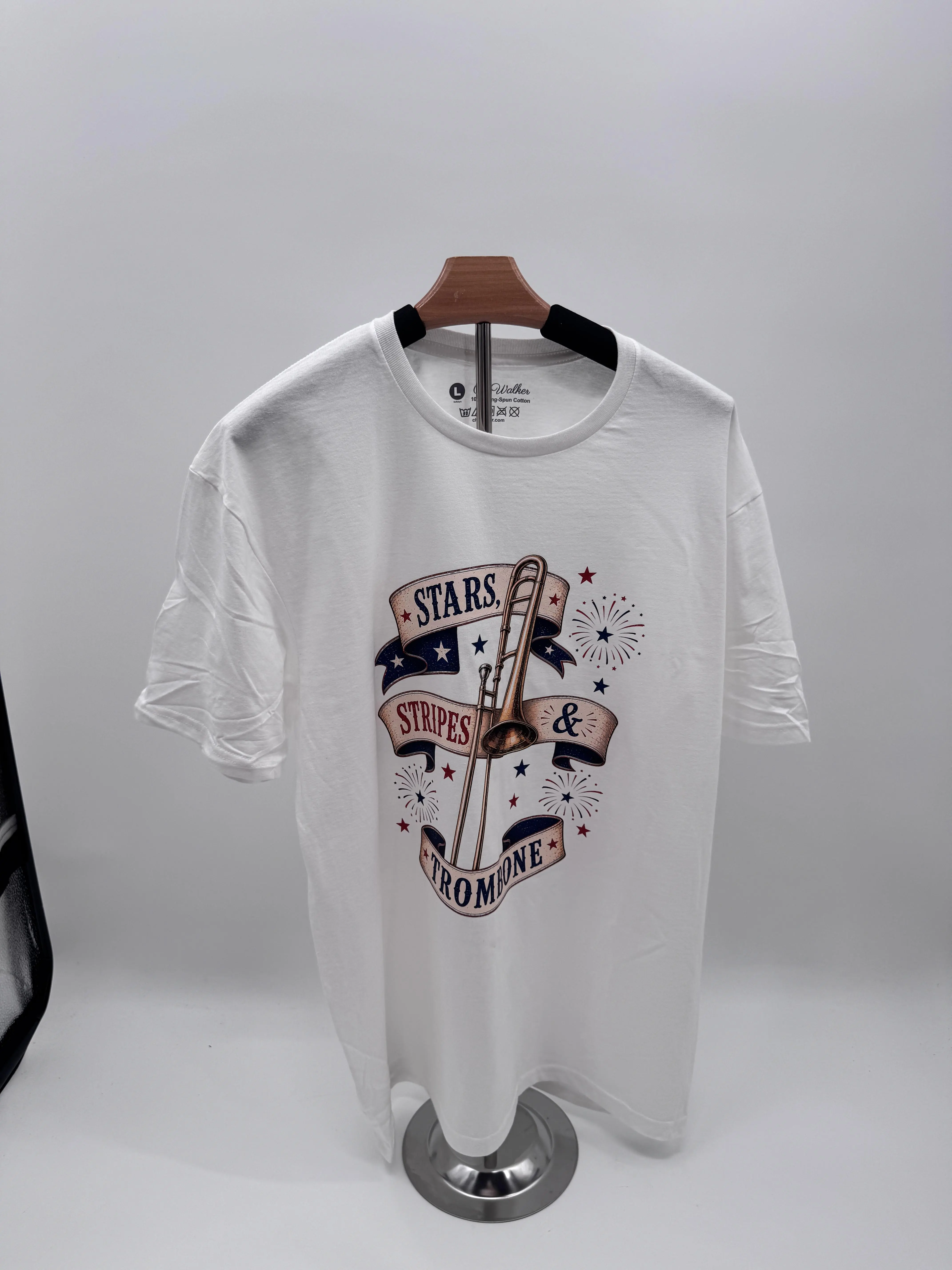 Stars & Stripes Trombone Graphic T-Shirt shirts