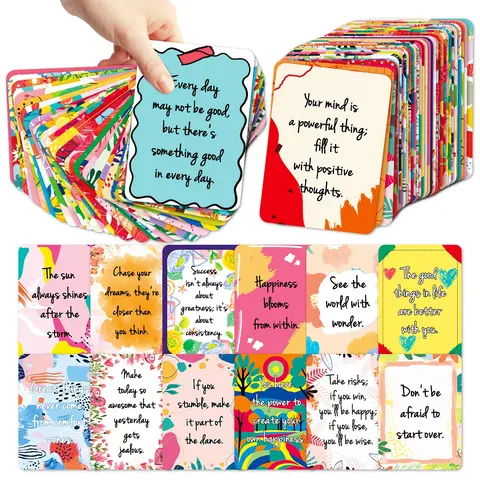 50 Pcs Inspirational Quote Cards for Women, Motivational Encouragement Postcards, Daily Affirmation Cards, Lunch Box Notes, Picnic Party Mini Cards, Positive Message Card, Versatile Usage