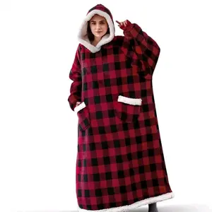 (ONE SIZE).Warm Hooded Blanket - Soft and Cozy Design, Perfect for Fall and Winter Use Comfortable