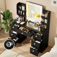 Black with Glass top