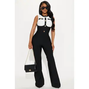 Ahead Of Schedule Bandage Jumpsuit - Black/White Ahead Of Schedule Bandage Jumpsuit - Black/White