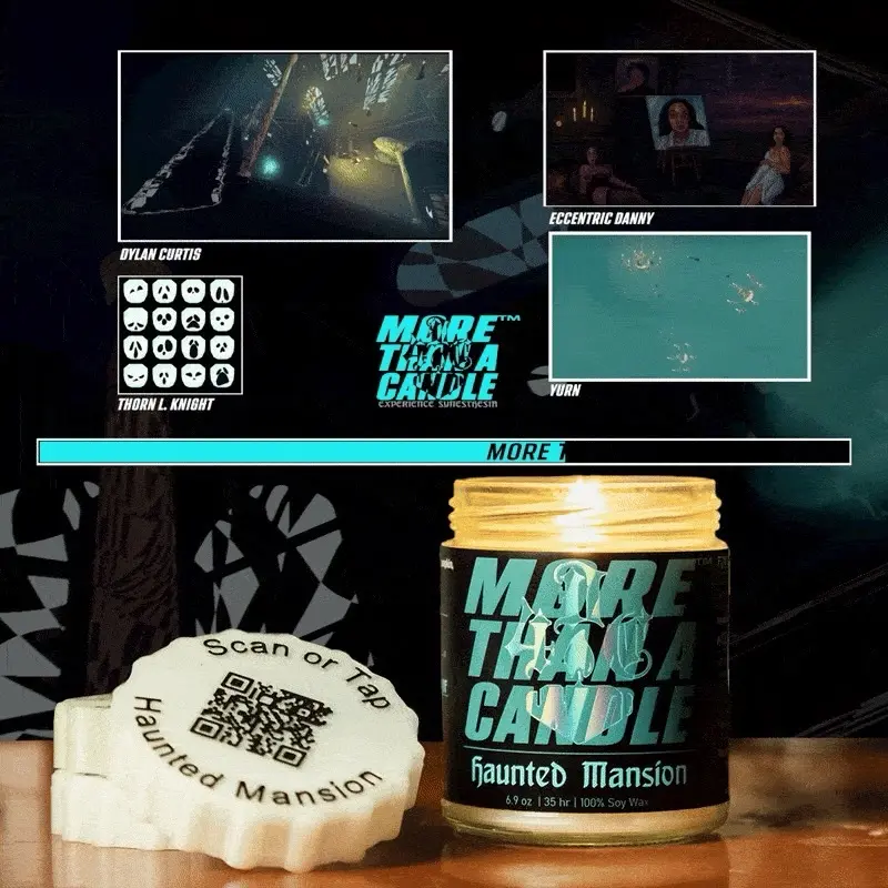 4D Candle Haunted Mansion - Multi-Sensory Experience Candle with Unique Digital Animation and Scanning QR Code for Immersive Art | M.C. Escher Inspired Haunted Mansion - Limited Edition
