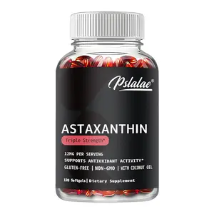 Pslalae - Astaxanthin Capsules 12mg - Promotes cardiovascular health, improves blood circulation, enhances energy, supports antioxidant activity - Gluten Free