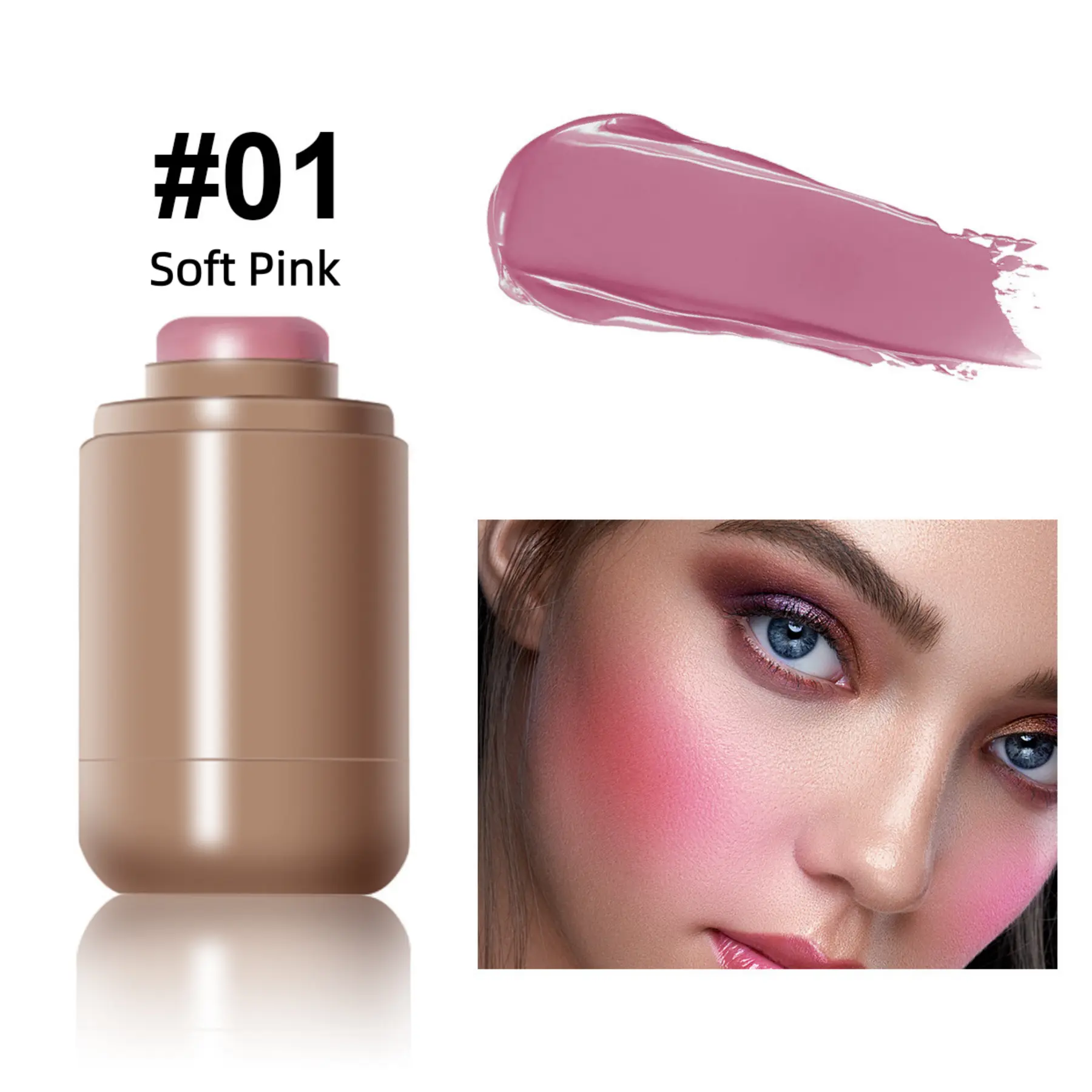 Pocket Cream Blush Stick - Multi-Use Cheek & Lip Tint, Natural Creamy Buildable, Dewy Lightweight Blendable Makeup, Suitable for All Skin Tones, 6 Trendy Shades for Daily Use Multicolor Gift