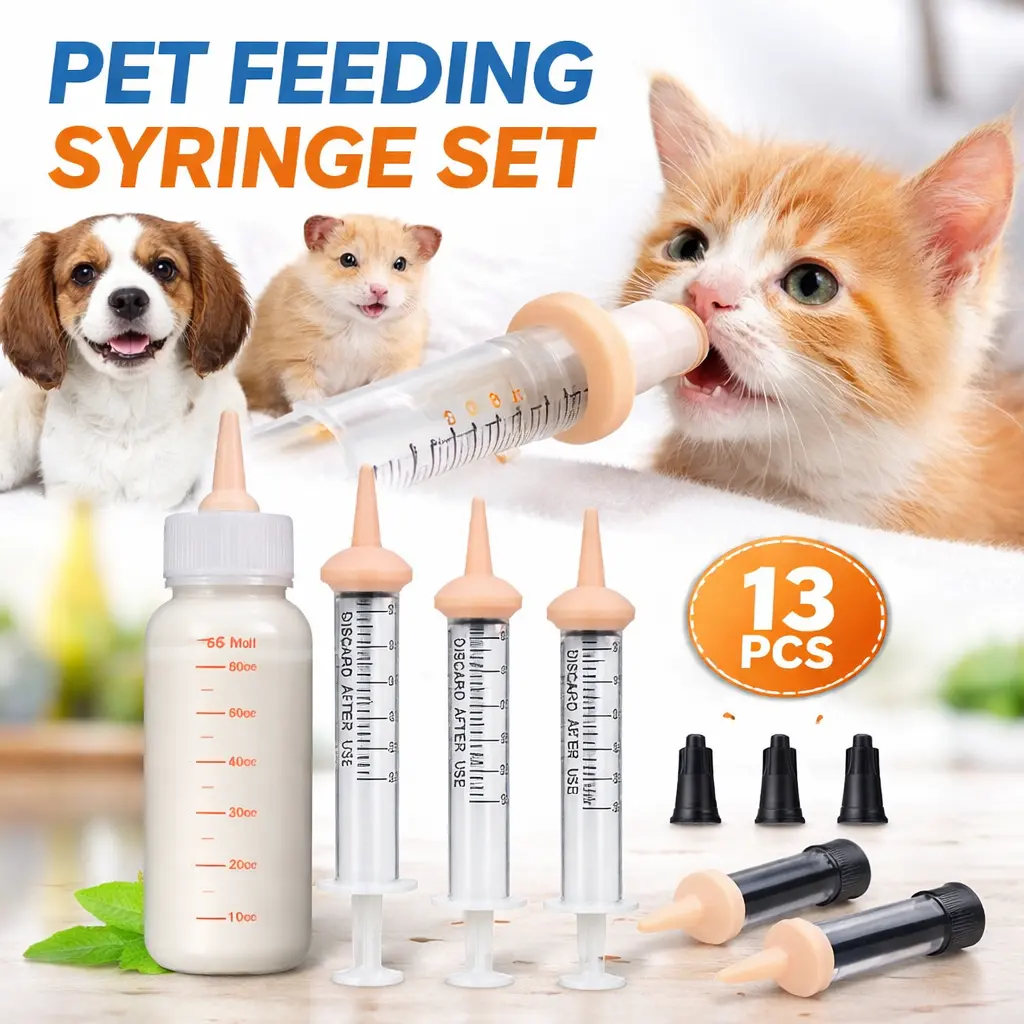 Kitten Bottle Feeding Kit – Mini Pet Nursing Kit with Syringes and Nipples for Newborn Kittens, Puppies, Rabbits, Squirrels, and Small Animals – Wildlife Rehab Essential with Kitten Feeding Bottle and Accessories