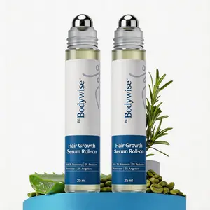 Be Bodywise Advanced Hair Growth Roll-On Serum 25ml with 3% Rosemary 2% Aminexil 3% Redensyl 2% Anagain Paraben & Sulphate Free Non-Oily Mess-Free