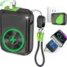 SEANCHEER P05 Power Bank Charger, 10000mAh-20000mAh Magnetic Wireless Portable Battery Power Bank with Built-in Cable, Foldable Wall Plug, Fast Charging - Charge 3 at Once Phone Accessories for iPhone, Samsung (Everyday Carry & International Travel)