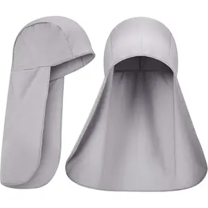 2 Packs Cooling Skull Cap Elastic Hard Hat Sun Shade Neck Shield Quick Dry Neck Protector for Women Men