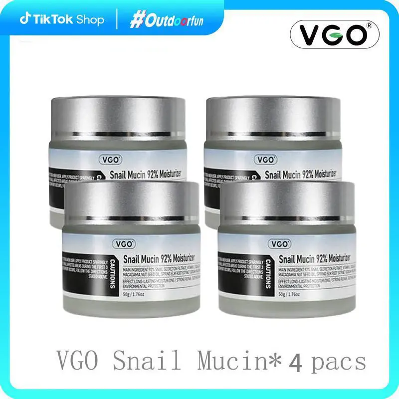 VGO 92% Snail Mucin Moisturizing Serum - Gentle Daily Moisturizer for All Skin Types, Evening Facial Gel Cream with Oil Control, Anti-Acne, Pore Minimizing, Brightening, Deep Hydration, Skin Repair, Restore, Radiance, Glow Up
