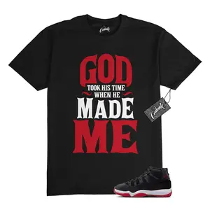 Unisex T-shirt to match Jordan 11 Bred Velvet Gym Red Black White - GTHT. 100% Cotton. Casual Wear. Streetwear Style. T-shirt To Match Sneaker.