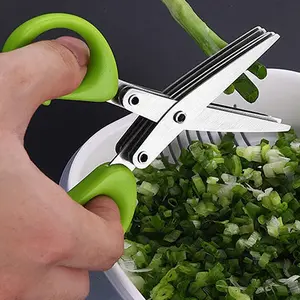 Stainless Steel Five-Layer Multi-Functional Spice Kitchen Scissors, Kitchen Shears, Durable Stainless Steel Design, Ideal for Cooking & Food Prep