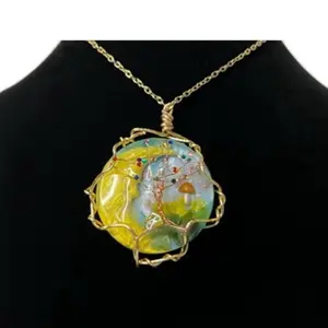 Solar Roots Green Jasper & Citrine Necklace for Personal Power Confidence & Financial Success Grounded Glow Energy Enhancer