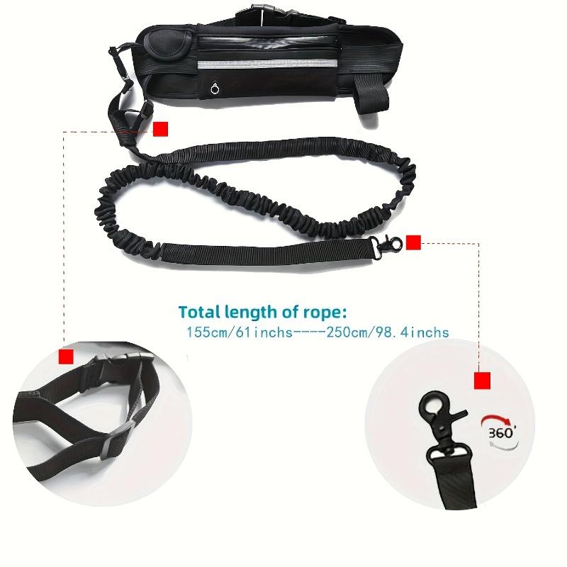 Hands-Free, Anti-Pull Dog Leash—Ideal for Walking and Running—Features a Zippered Waist Pouch, Extra-Thick Handle, and High-Elasticity Design