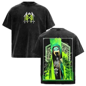 Sleep Token Vessel Acid Wash T-Shirt in Neon Green – Take Me Back To Eden Tour Graphic Tee, Unisex Streetwear Merch for Fans