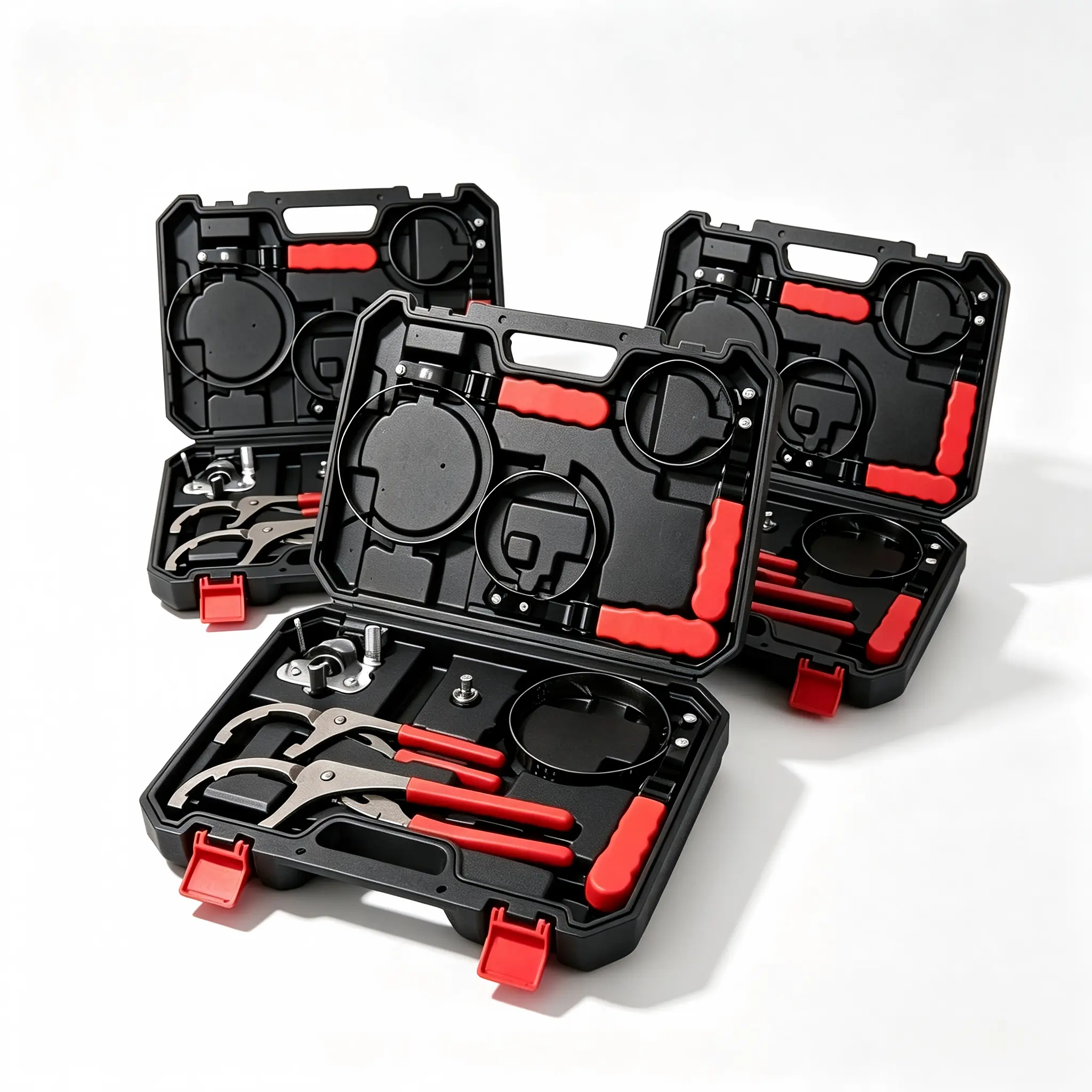 8 Piece Oil Filter Wrench Set,  Adjustable Oil Filter Pliers 2-3/4" to 5-1/4", 9" & 12" Universal Oil Filter Removal Tool with 1/2" to 3/8" Adapter, Organized in Storage Case (8-Piece Set)