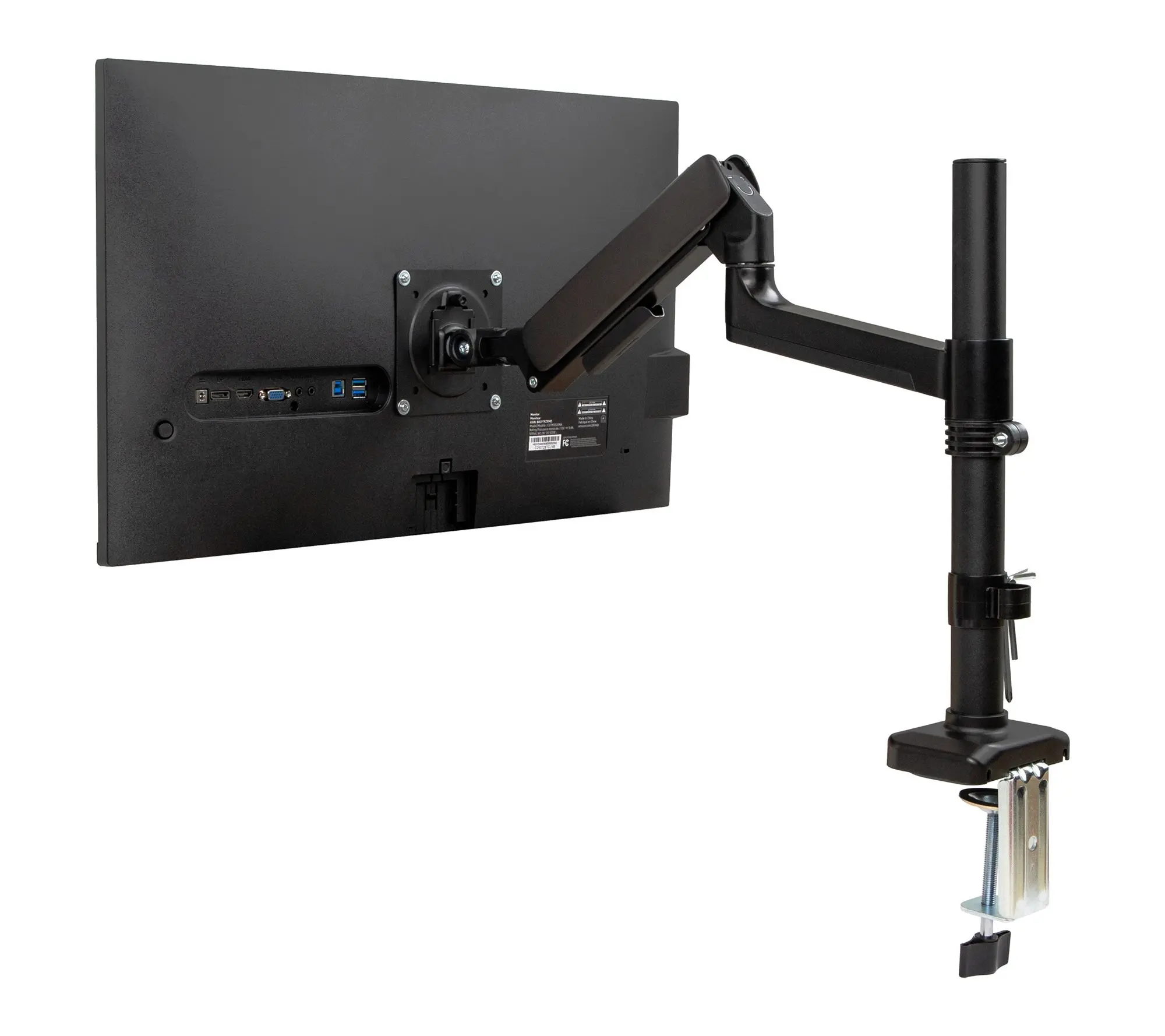 Mind Reader Single Monitor Arm for 13-32 Inch Screens, Black