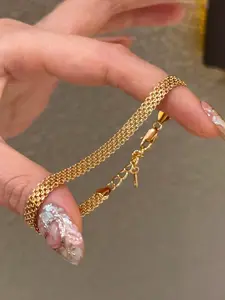 Women's Exquisite Woven Mesh Bracelet, Stackable Bracelets, Thick Fashionable Chain Design, Ideal Gift for Her & Him, Trendy Accessory