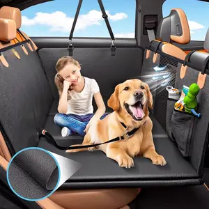 Waterproof Dog Car Seat Cover Hammock – Heavy-Duty Back Seat Protector with Extended Space, TSA-Approved Pet Carrier for Dogs