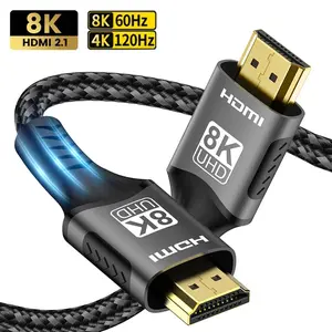 8K HDMI-Compatible Cable 4K@120Hz 8K@60Hz HDMI 2.1 Cable 48Gbps Adapter For RTX 3080 eARC HDR Video Cable PC Laptop TV box PS5 Shell Connector