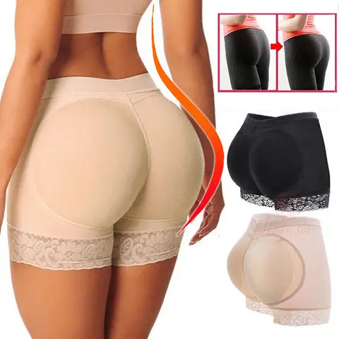 Women's Seamless Padded Butt Enhancer Boy Shorts Shapewear - Cute, Preppy, Retro Basics, Breathable Polyester Mix Panties with Removable Pads for Wedding & Versatile Wear