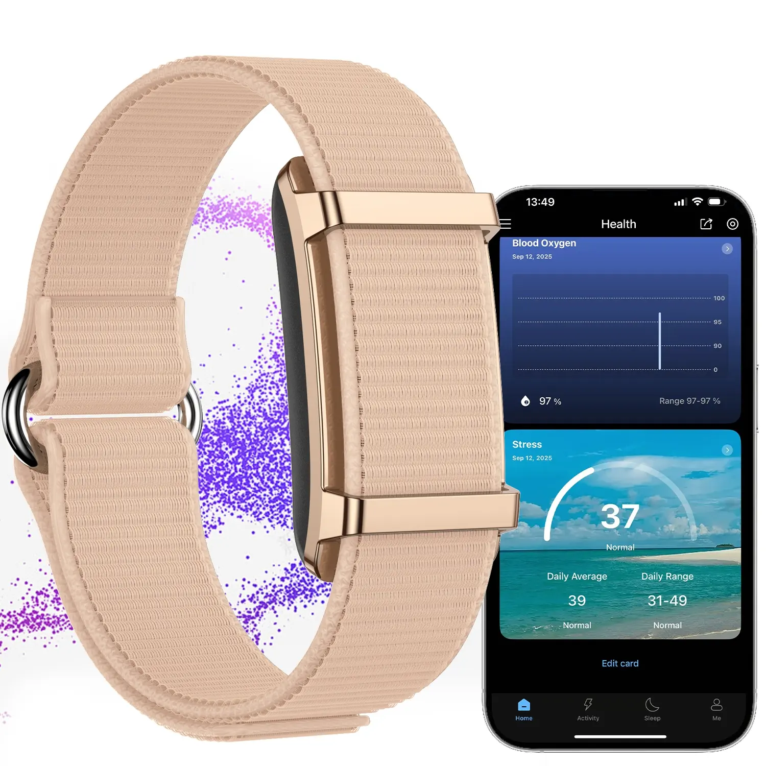 Smart Wearable Device Without Screen, Compatible with iOS/android, Bluetooth-compatible Sleep & Health Monitor, Step Counter, Calorie Tracker, Fitness Lover