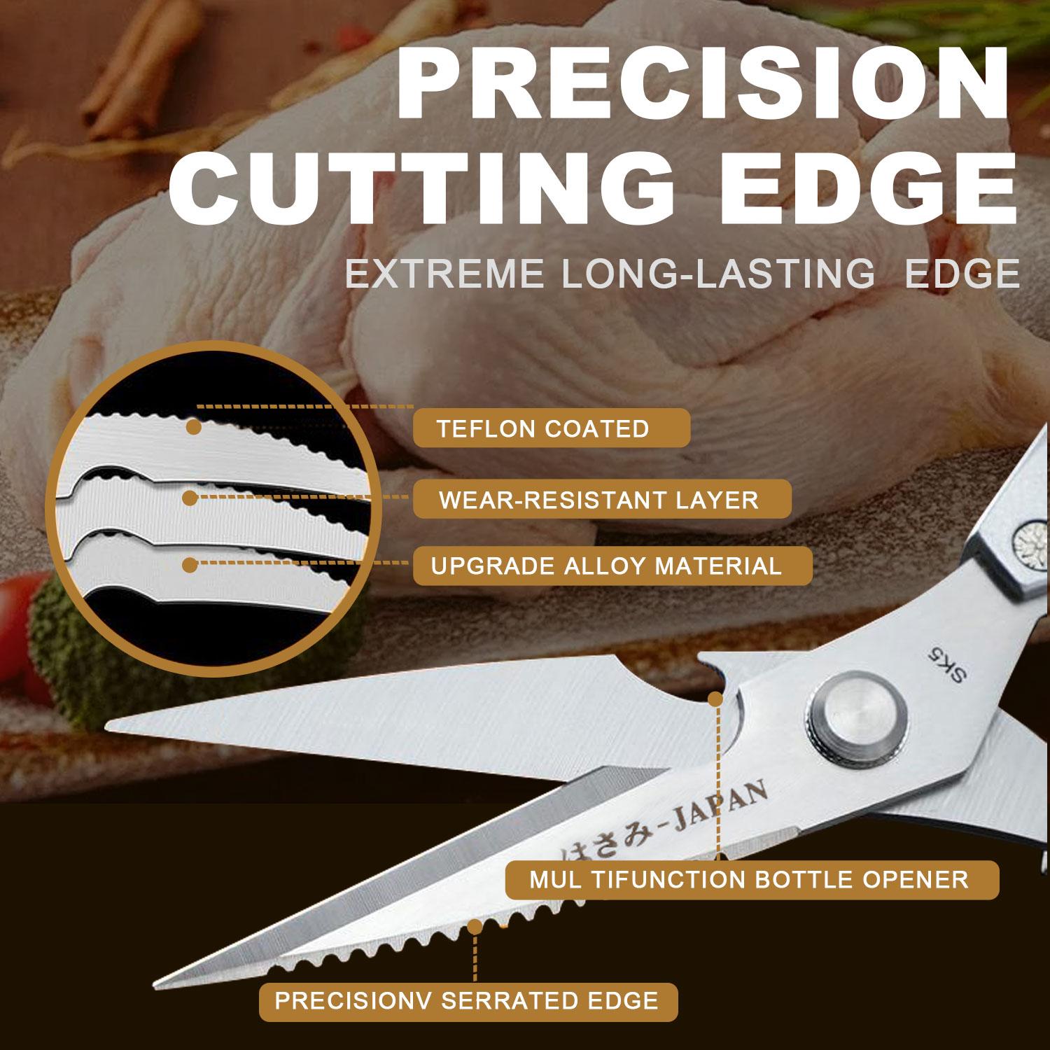 Kitchen Scissors All Purpose, Stainless Steel Heavy Duty Kitchen Shears, Dishwasher Safe Poultry Scissors for Chicken Bones, Meat, Fish & Vegetables, Sharp Japanese Cooking Scissors, Gift