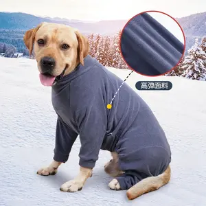 Warm Fleece Dog Coats 4-Legs Pajamas Pet Clothes for Small Medium Large Dogs Cold Weather Outfit Full Body Cover Dog Snowsuit