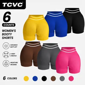 TCVC Women's High-Waisted Gym Multicolor Shorts - Butt Lifting, Tummy Control, Curve Fit | Holiday Workout Outfit, High-Waisted Tummy-Control Shorts, Hidden Scrunch Butt Lifting Skinny Pants, Cycling Shorts Curve, Perfect for Spring & Summer Outfits Athle