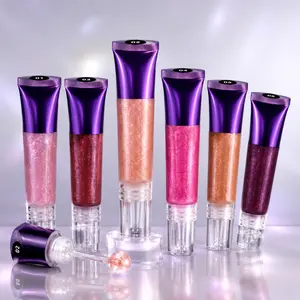 Glitter Rhinestone Lip Gloss - Hydrating Non-Sticky Formula, Shiny Finish for Daily Wear, 6 Shades Available，3D Volumizing Look for Parties & Festivals,