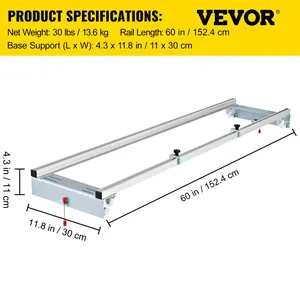 VEVOR Router Sled, TikTokShopBlackFriday, 60 inches / 152.4cm Width, Slab Guide Jig for Woodworking with Locking Function, Portable and Easy to Adjust, Trimming Planing Machine for Wood Flattening, Home DIY