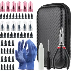 100Pcs Tire Screw Plug Repair Kit, No Tire Removal Flat Tire Repair Screws with Patch Plug Tools & Portable Storage Bag, Sidewall Emergency Tire Fix for Car, Truck, Motorcycle & SUV