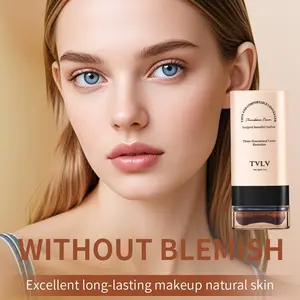Eraser Foundation Stick, Full Coverage with Concealer and Brush, Long-Lasting Liquid Foundation, Buildable Perfect Makeup Base