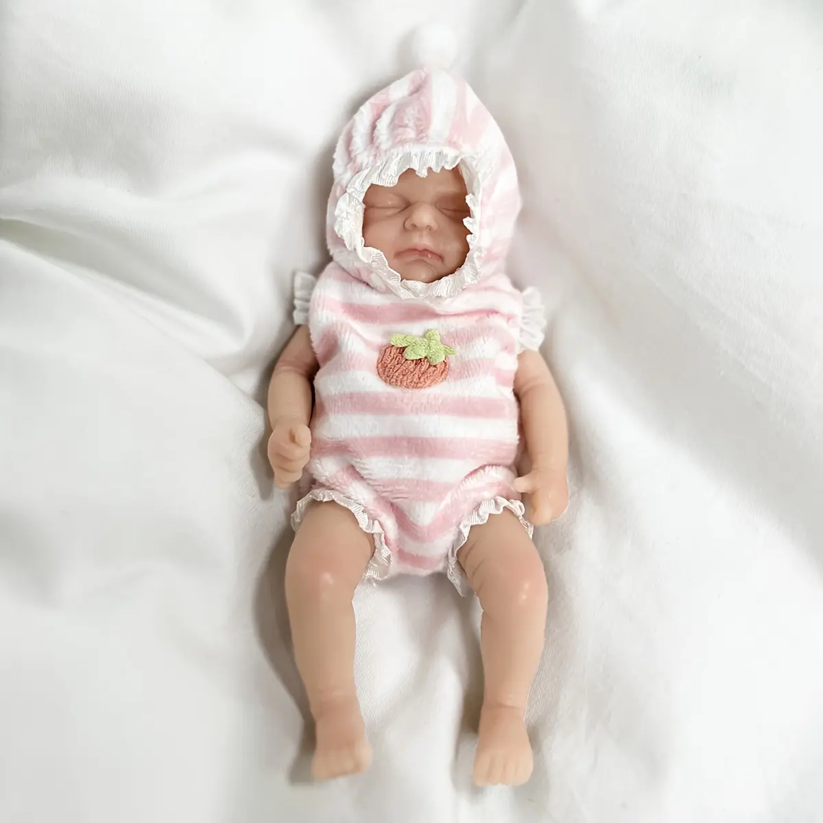 Simulation Mini Reborn Doll Twin Handmade Silicone Toy with Realistic ...