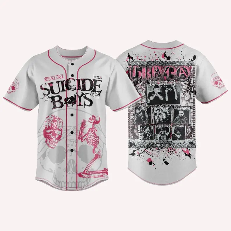 Custom Suicideboy G59 Baseball Jersey, Greyday Tour 2026 Jersey Shirt, Suicideboy Merch Shirt, Tour 2026 Shirt For Fan