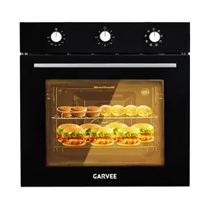 Advanced 24" Built-In Electric Single Wall Oven - 2.5 Cu.Ft - 8 Cooking Modes with Steam & Air Fry - 3000W Convection - Mechanical Knobs - Triple-Layer Glass Door - Easy Clean - Ideal for Modern Kitchens