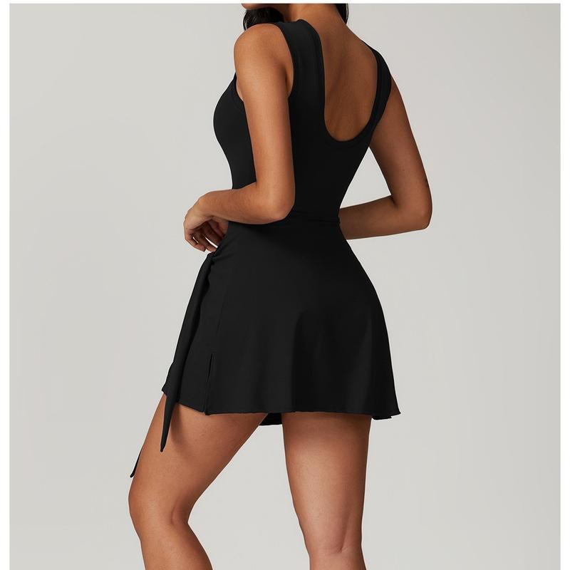 Women Tennis Dress Athletic Dress with Built in Shorts Sleeveless Side Slit Golf Dress Workout Backless Dresses Activewear Women Tennis Dress Athletic Dress with Built in Shorts Sleeveless Side Slit Golf Dress Workout Backless Dresses Activewear