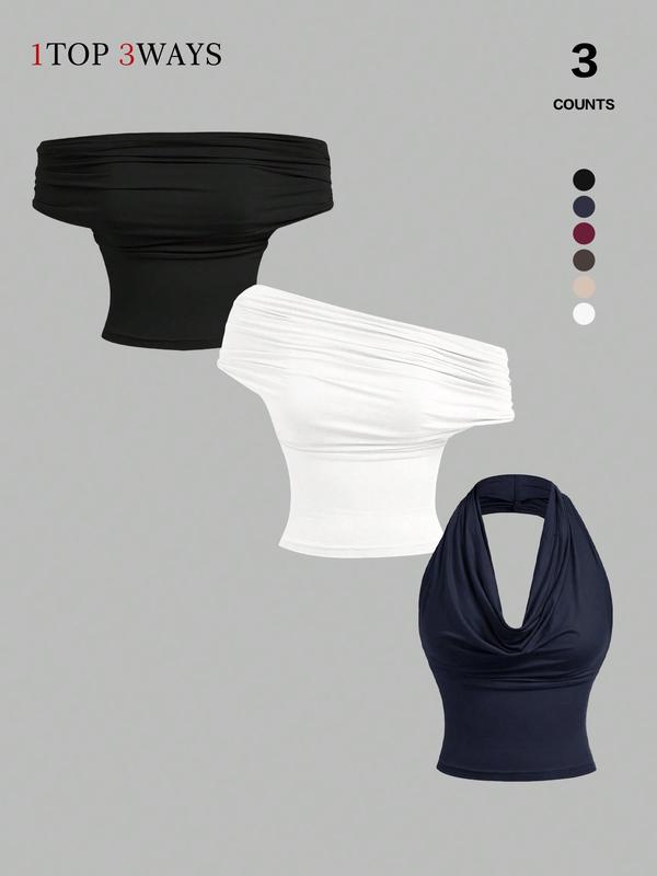 2026 Women's Elegant Solid Color Versatile Halter Neck Top, Stylish & Comfortable Design, Perfect for Casual Wear, Ideal for Everyday Use 2026 Women's Elegant Solid Color Versatile Halter Neck Top, Stylish & Comfortable Design, Perfect for Casual Wear, Ideal for Everyday Use