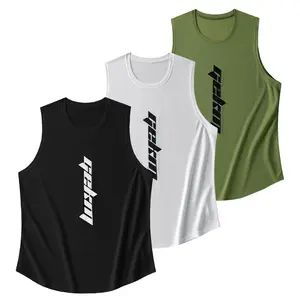 Men’s 3-Pack Quick-Dry Sports Tank Tops — Mesh, Breathable, Printed Sleeveless Shirts for Fitness & Running / Versatile Casual Everyday Style