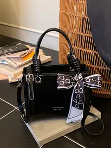 Fashionable Versatile Simple High-End Silk Scarf, Perfect for Outdoor Shopping, Unique Handbag Accessory, Stylish and Elegant, Top Handle Handbag, Elegant Bags