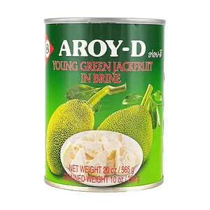 AROY-D Canned Young Jackfruit in Brine 565g - Vegan Meat Substitute for Curries, Stir-fries & Tacos - Plant-Based Protein, Vegetarian, Halal
