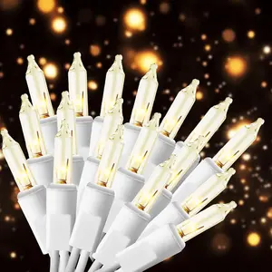 Christmas Lights,100 Count Lights with White Wire,21ft UL Certified Tree String Lights for Indoor Outdoor Christmas Decoration,Home Garden,Party Decorations (Warm White)