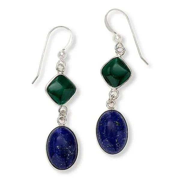 Mine Finds by Jay King Sterling Silver Lapis and Malachite Earrings