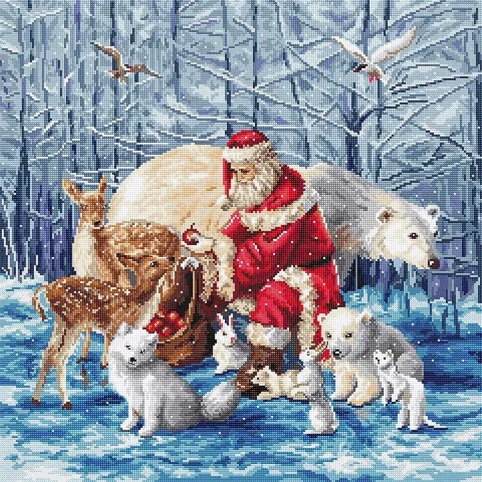 Santa and Friends Counted Cross Stitch Kit by Letistitch L8082