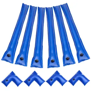 26 Gauge 6-Pack 4-Foot Single-Chamber Pool Cover Water Bags With 4 Corner Water Tubes, Durable Outdoor Pool Accessories For Secure Winter Cover And Debris Protection, Weather Resistant