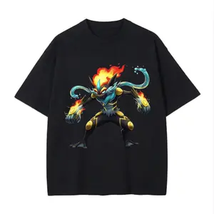 Greninja & Infernape Pocket Monster T-Shirt | Water Ninja and Fire Fighter Graphic Tee | PKM Anime Streetwear Shirt | Gym Workout Tee | Unisex Cotton Fan Gift