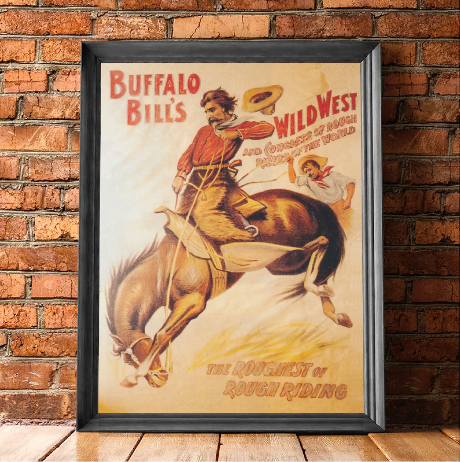 Buffalo Bill Vintage Rodeo Poster Wild West Show Art
