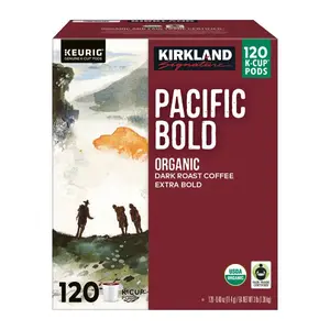 Kirkland Signature Coffee Organic Pacific Bold K-Cup Pod, 120-count